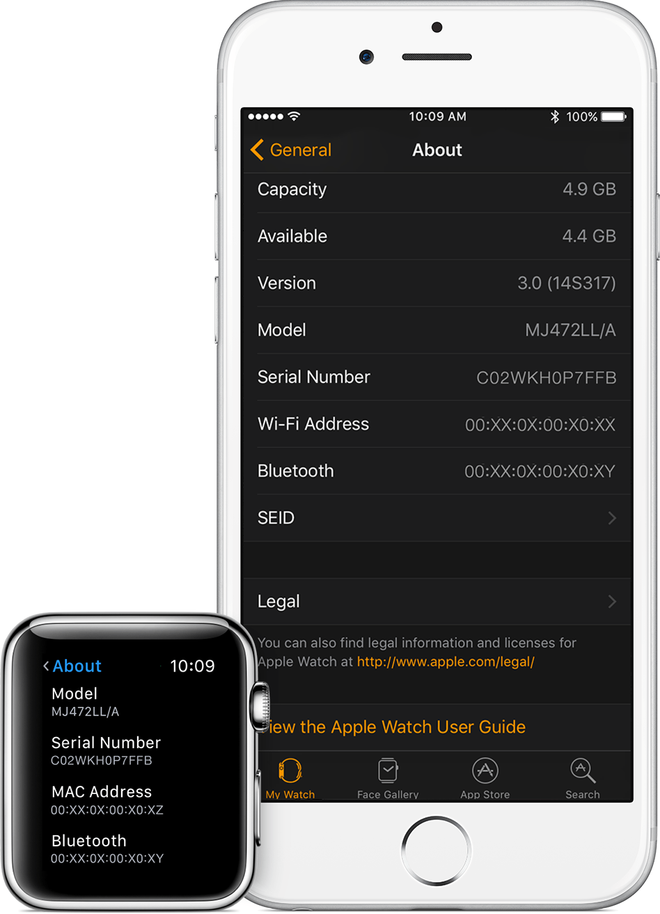 apple watch by serial number